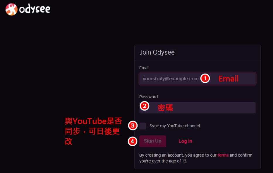 odysee signup