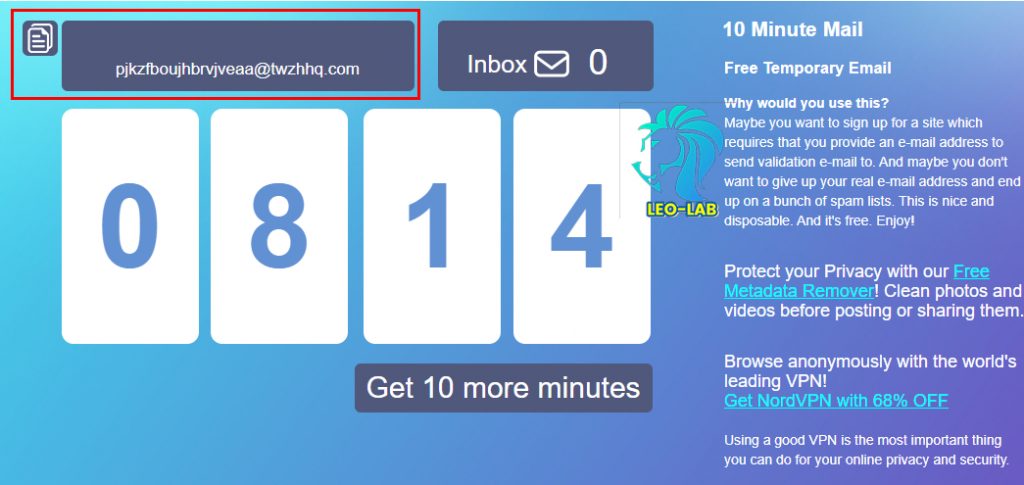 10 Minute Mail 免費拋棄式信箱(可收中文信) 3 10 min receive