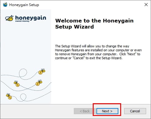 Honeygain Setup Wizard 1