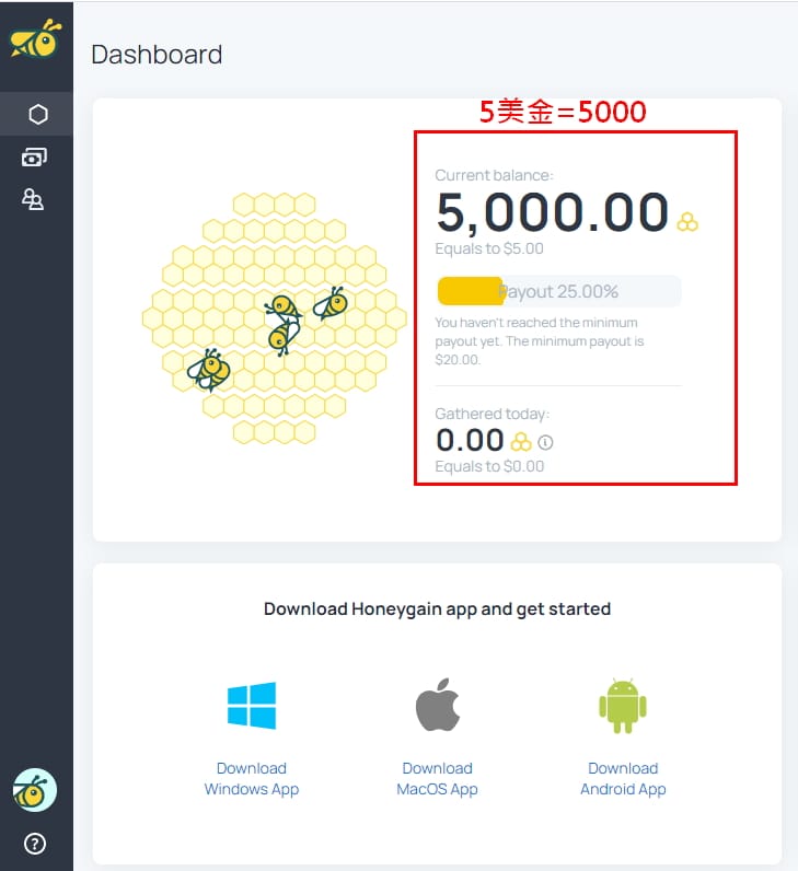 Honeygain Success Get 5