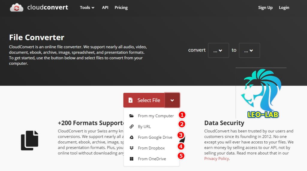 02.CloudConvert Upload Type