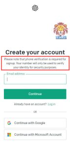 ChatGPT Signup account