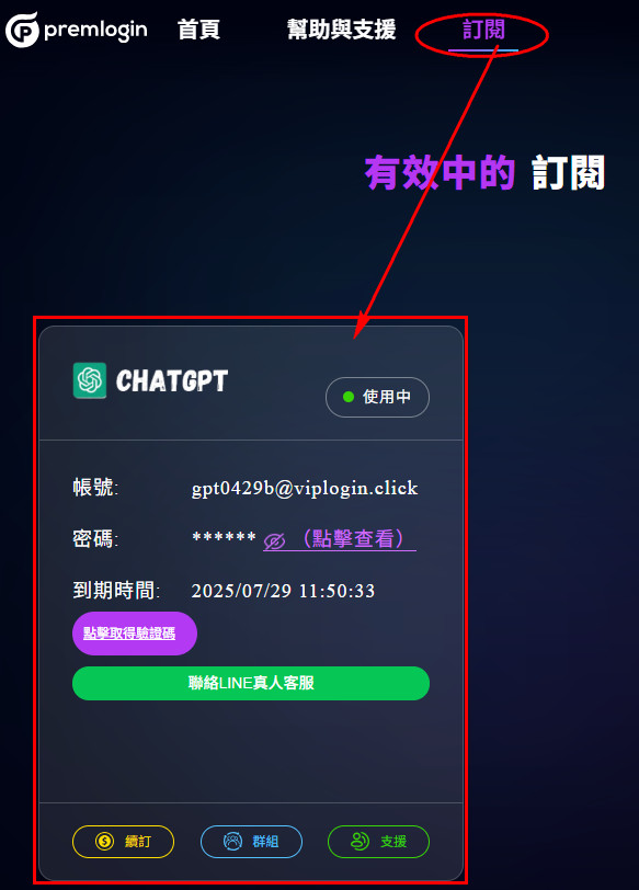 用 PremLogin 訂閱 ChatGPT Plus 超省方案,還能共享 Netflix、YouTube Premium 等熱門服務! 11 Premlogin 訂閱帳號密碼