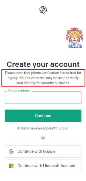 ChatGPT Signup account